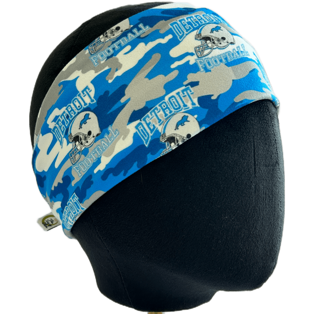 Detroit Blue Camo Stretch Headband - The Sassy Olive
