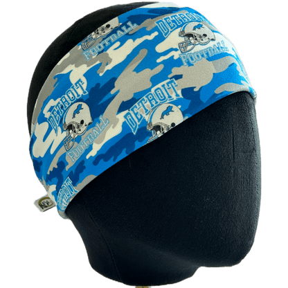 Detroit Blue Camo Stretch Headband - The Sassy Olive