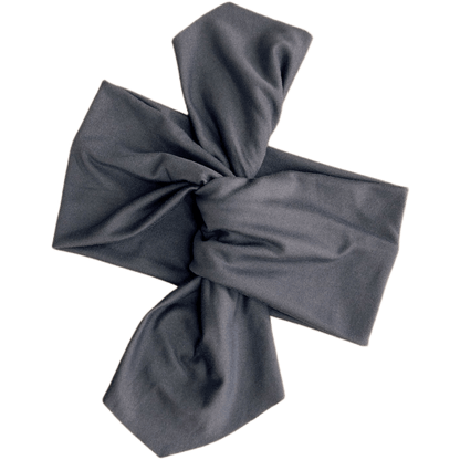 Dusty Blue Grey Top Knot Headband - The Sassy Olive