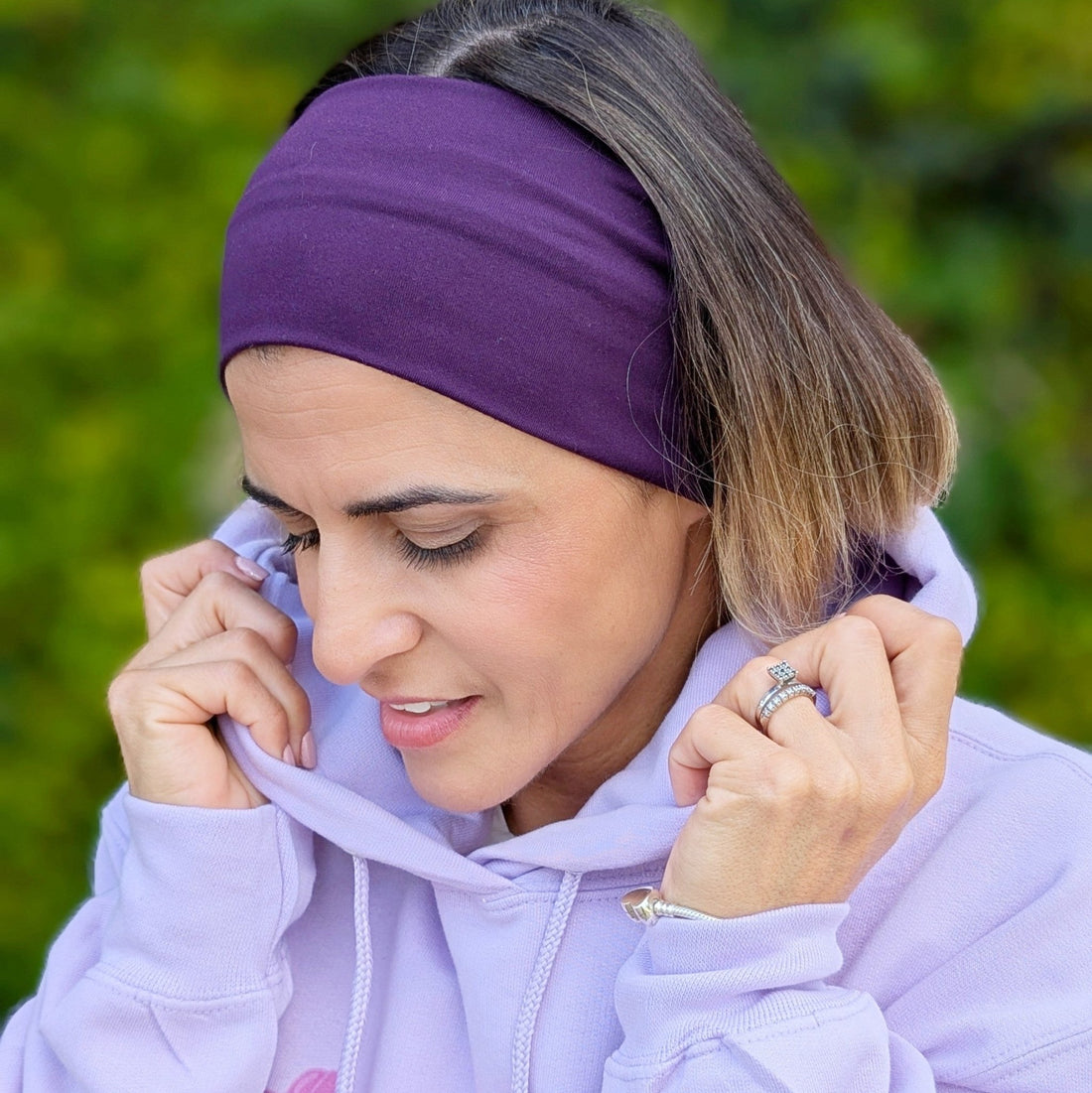 Eggplant Purple Solid Stretch Headband - The Sassy Olive