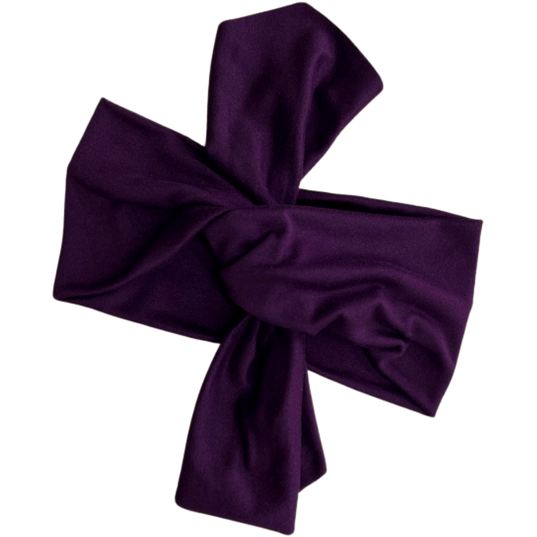 Eggplant Purple Top Knot Headband - The Sassy Olive