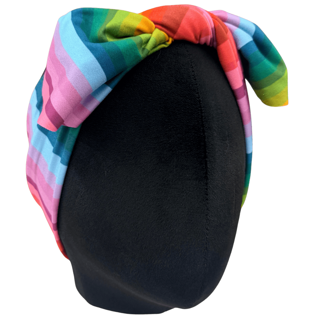 Fall Rainbow Stripe Top Knot Headband - The Sassy Olive