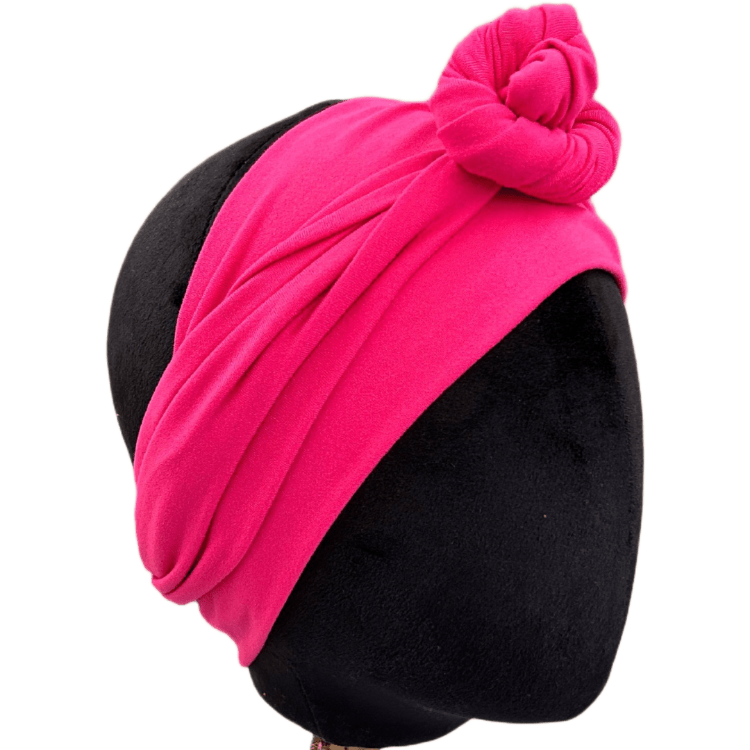 Fuchsia Pink Solid Wrap Headband - The Sassy Olive