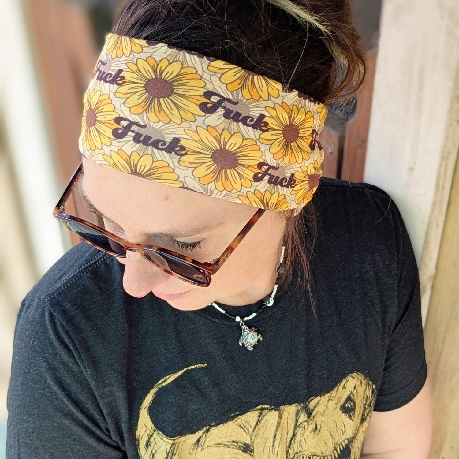 Fucking Sunflowers Stretch Headband - The Sassy Olive
