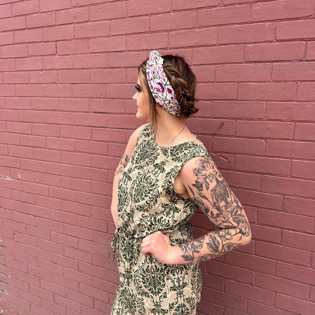 Garden Trellis Blossoms Top Knot Headband - The Sassy Olive