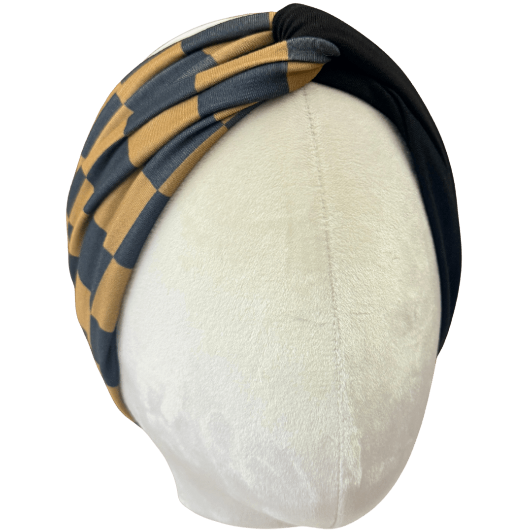 Golden Check Twist Headband - The Sassy Olive
