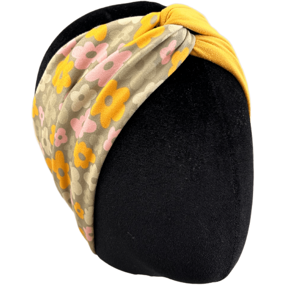 Goldenrod Floral Twist Headband - The Sassy Olive