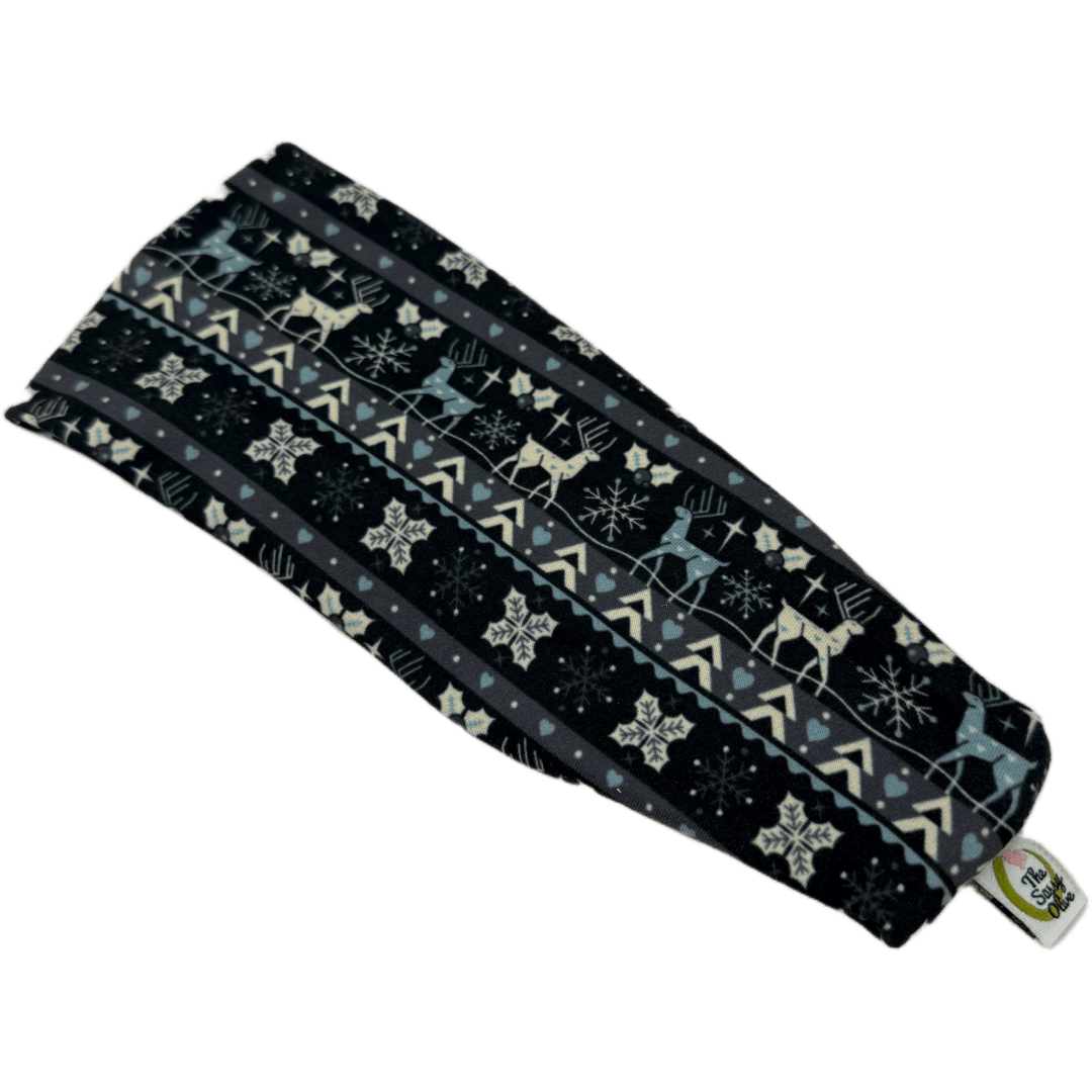 Grey Reindeer Sweater Stretch Headband - The Sassy Olive