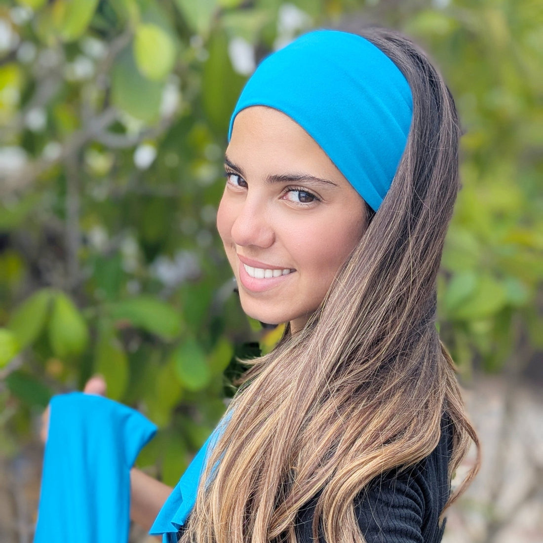 Hawaiian Blue Solid Stretch Headband - The Sassy Olive