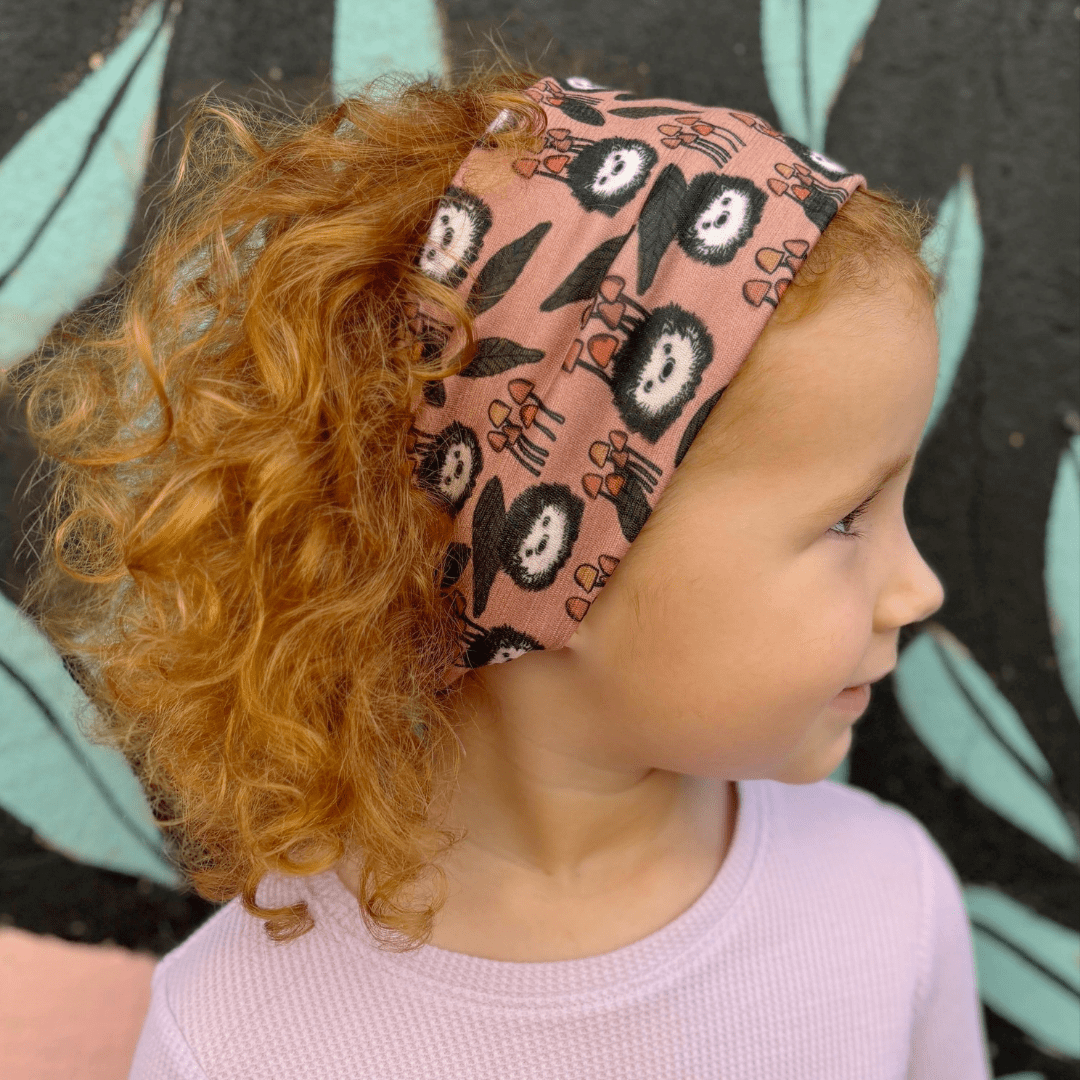 Hedgehogs and Mushrooms Stretch Headband - The Sassy Olive