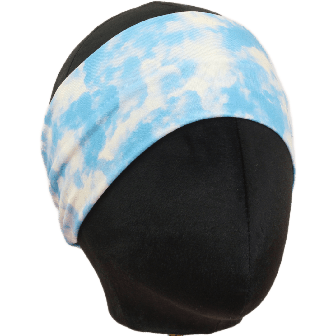 Light Blue and White Stretch Headband - The Sassy Olive