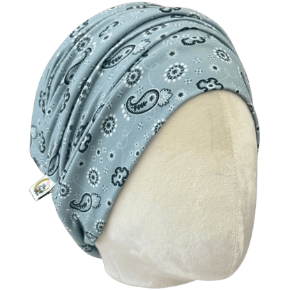 Light Blue Bandana Paisley Boho Buff - The Sassy Olive