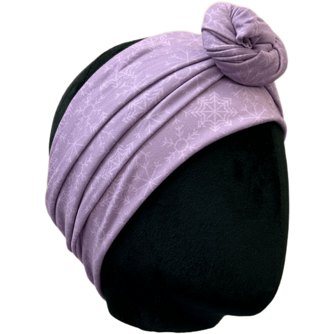 Lilac Snowflakes Wrap Headband - The Sassy Olive