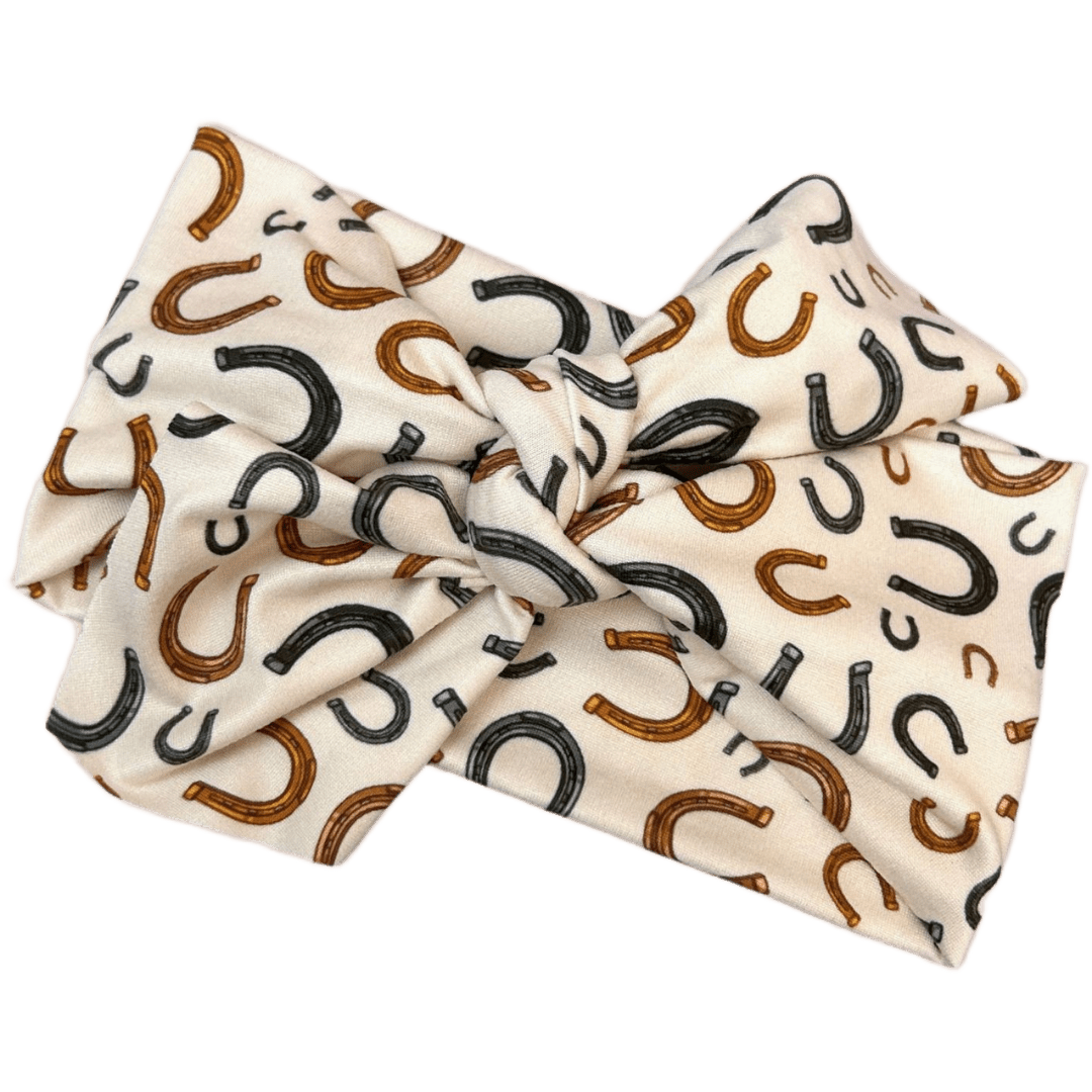 Lucky Horseshoes Top Knot Headband - The Sassy Olive