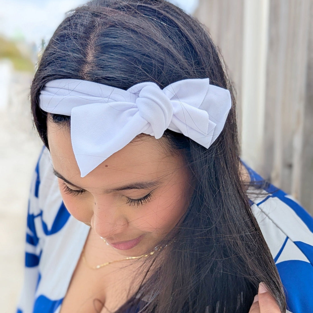 Marshmallow White Solid Top Knot Headband - The Sassy Olive