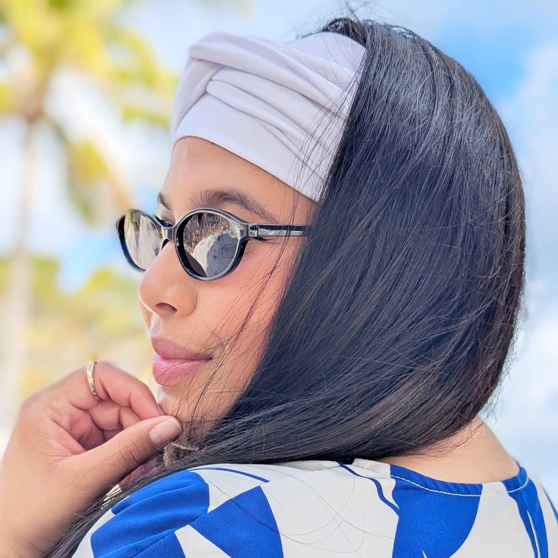 Marshmallow White Solid Wrap Headband - The Sassy Olive