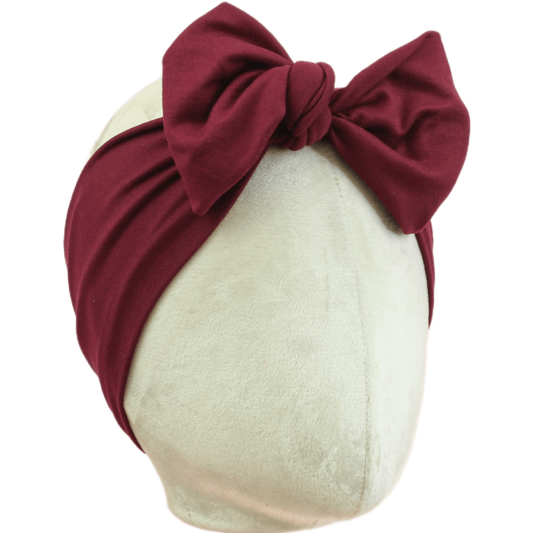 Merlot Burgundy Solid Top Knot Headband - The Sassy Olive