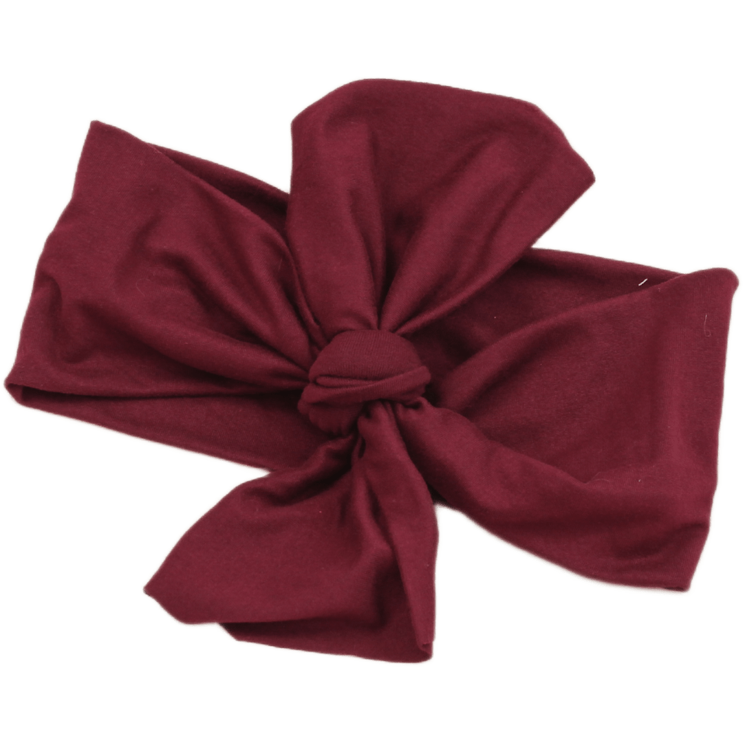 Merlot Burgundy Solid Top Knot Headband - The Sassy Olive
