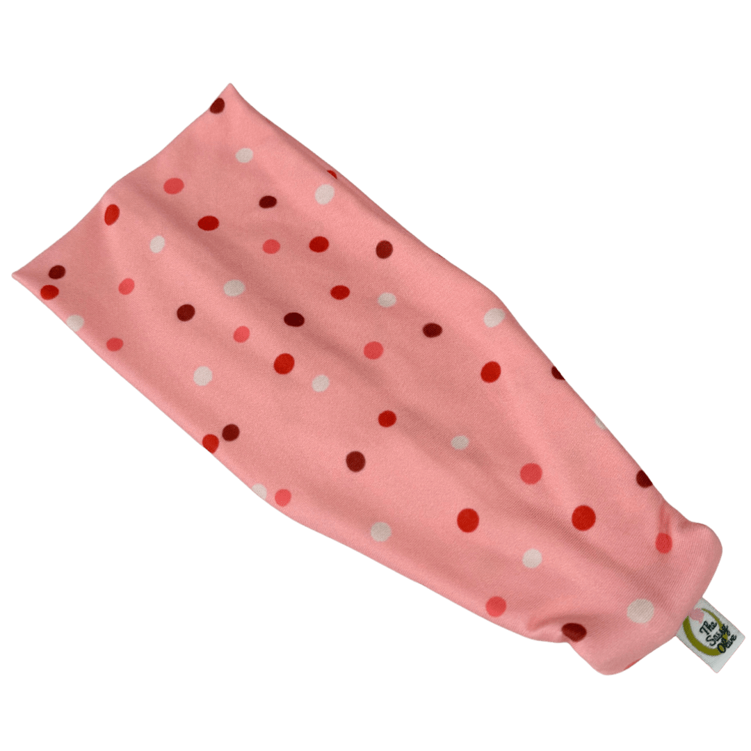Mini Pink Polka Dots Stretch Headband - The Sassy Olive