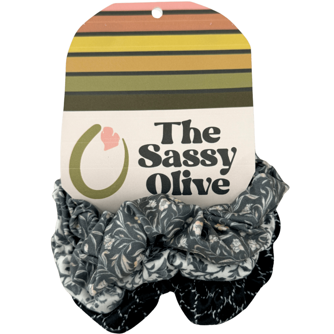 Monochrome Scrunchie Pack - The Sassy Olive