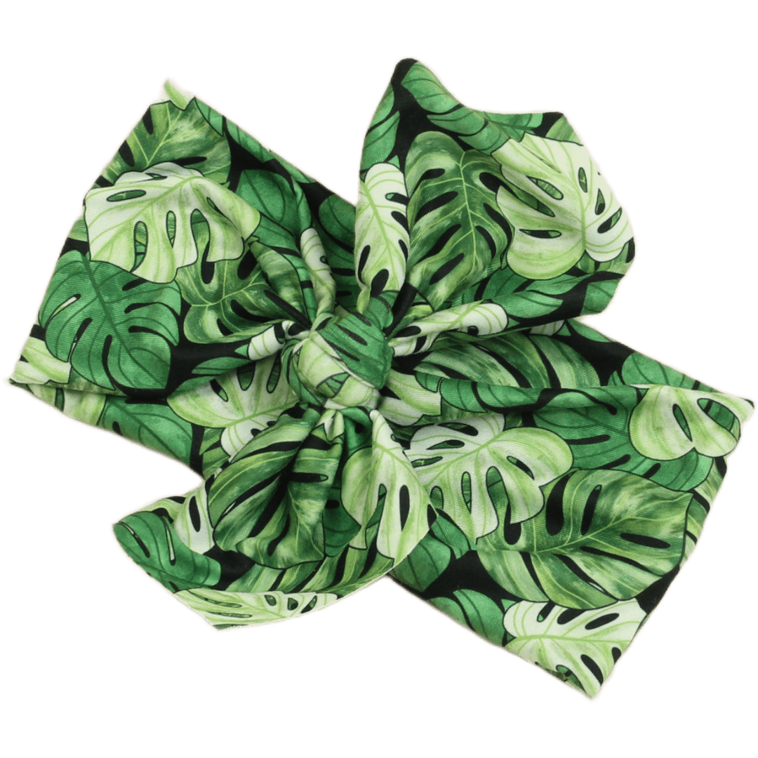 Monstera Top Knot Headband - The Sassy Olive