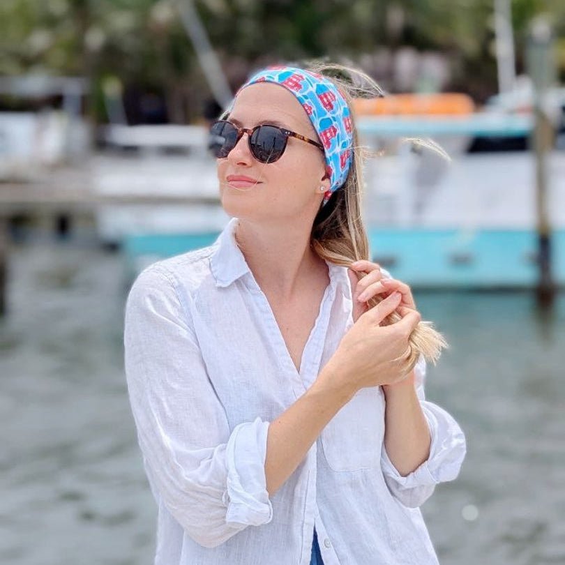 Mosaic Lighthouses Stretch Headband - The Sassy Olive