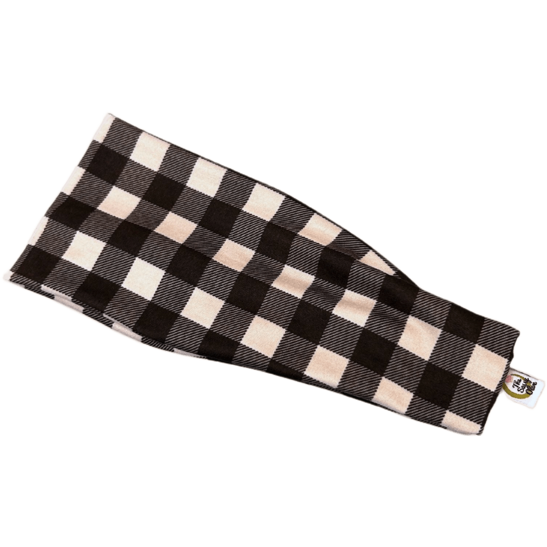 Natural Buffalo Plaid Stretch Headband - The Sassy Olive