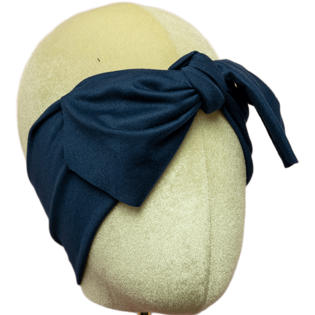 Navy Blue Solid Top Knot Headband - The Sassy Olive