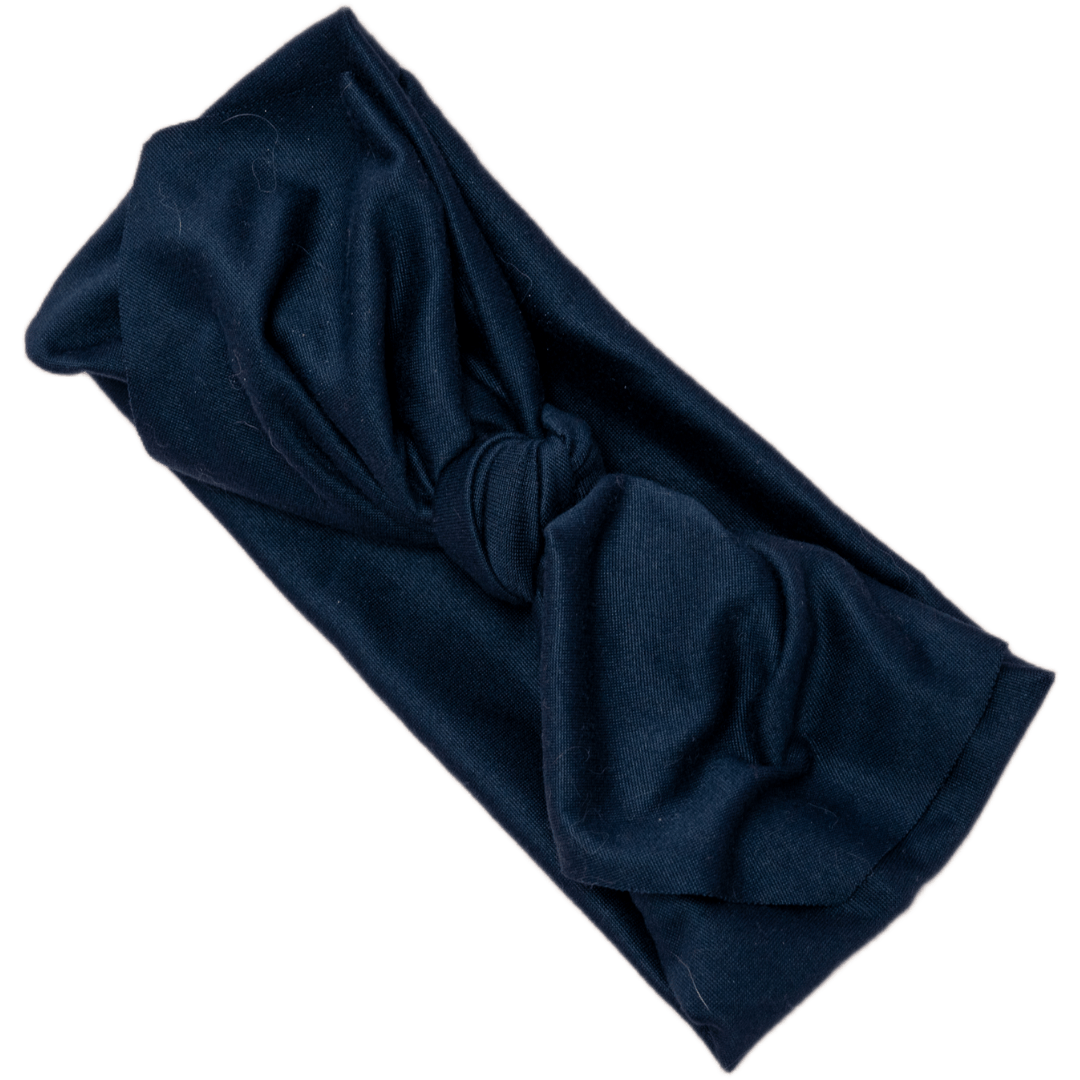 Navy Blue Solid Top Knot Headband - The Sassy Olive