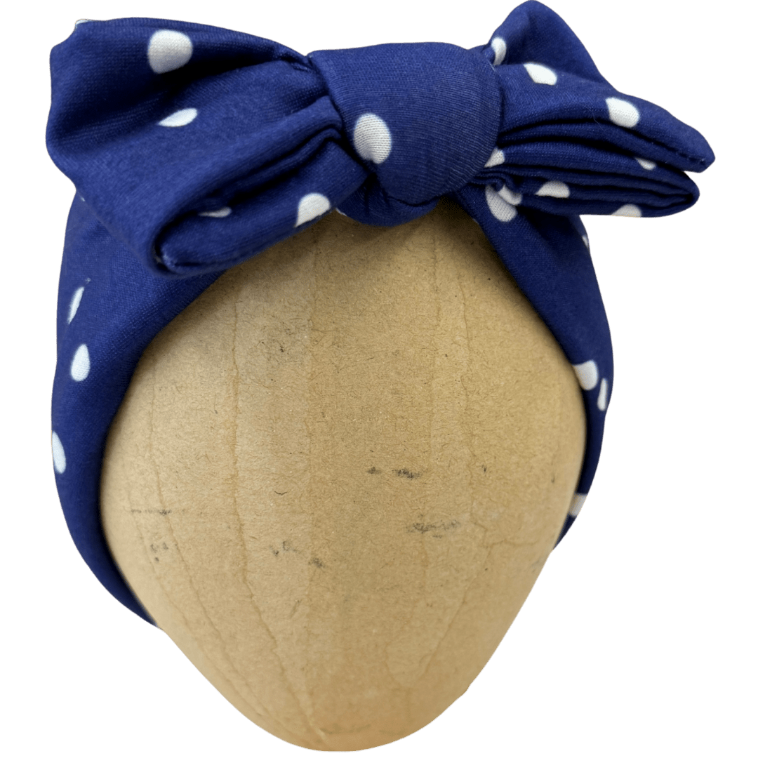 Navy Polka Dot Baby Headband - The Sassy Olive