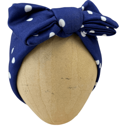 Navy Polka Dot Baby Headband - The Sassy Olive