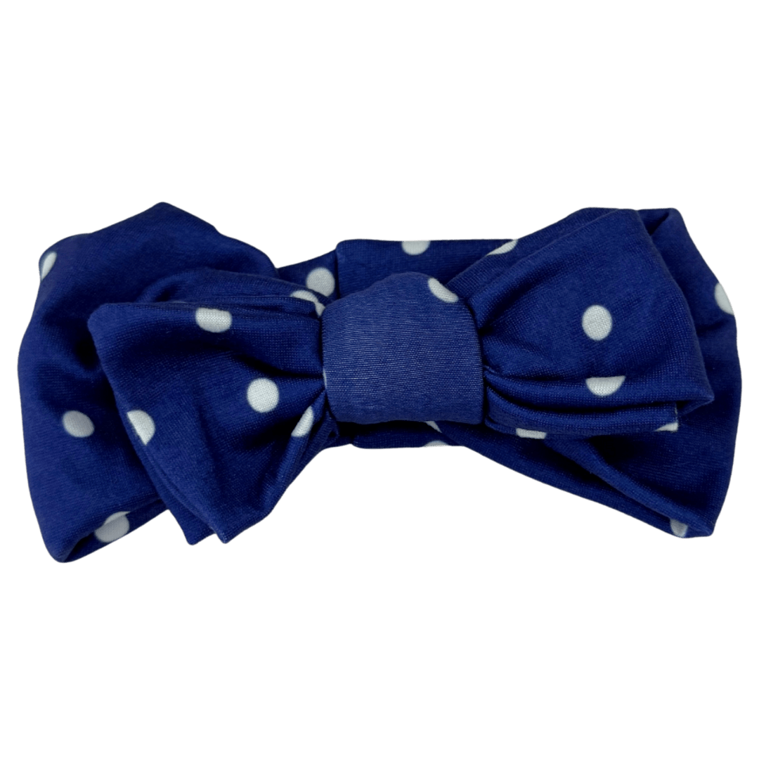 Navy Polka Dot Baby Headband - The Sassy Olive