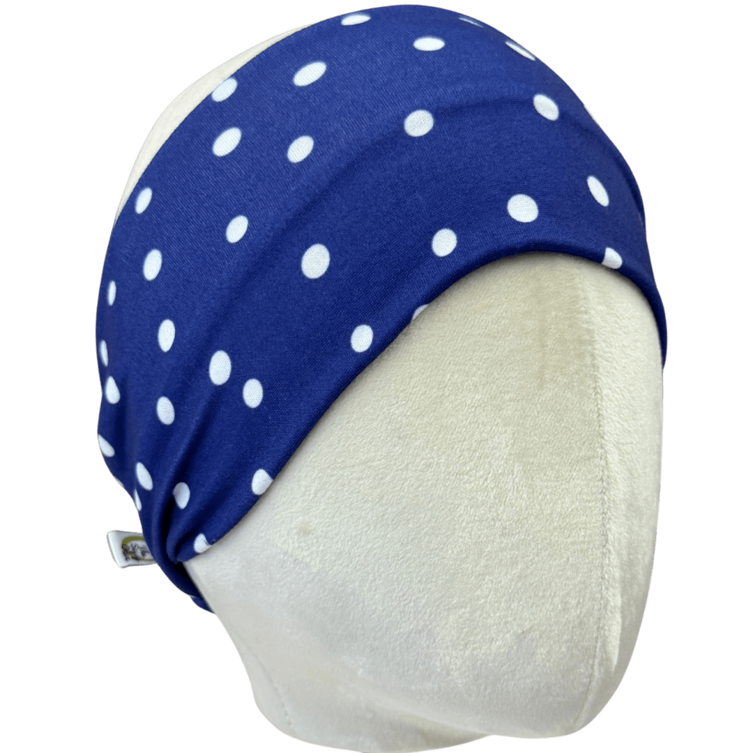 Navy Polka Dot Stretch Headband - The Sassy Olive