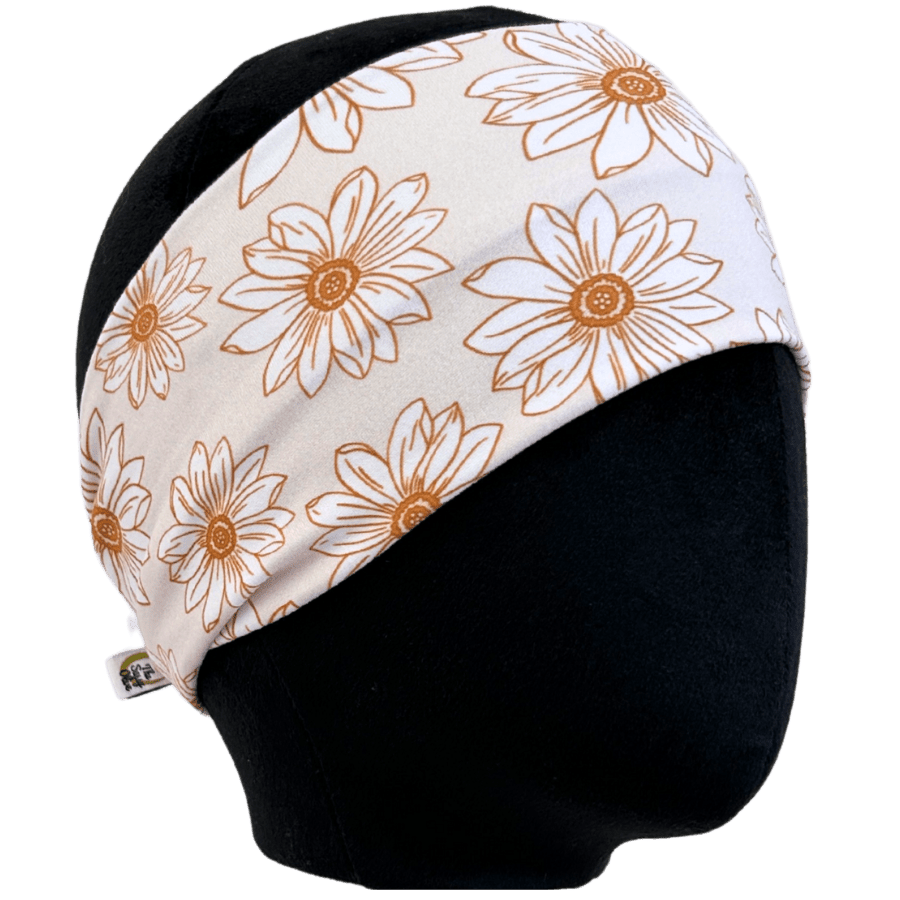 Neutral Daisies Stretch Headband - The Sassy Olive