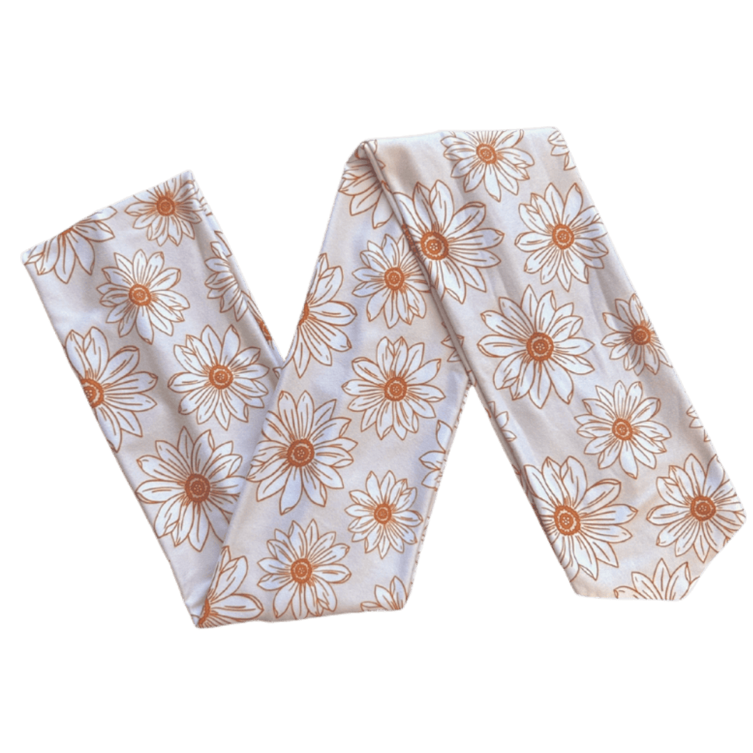 Neutral Daisies Wrap Headband - The Sassy Olive