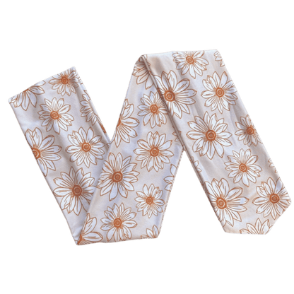 Neutral Daisies Wrap Headband - The Sassy Olive