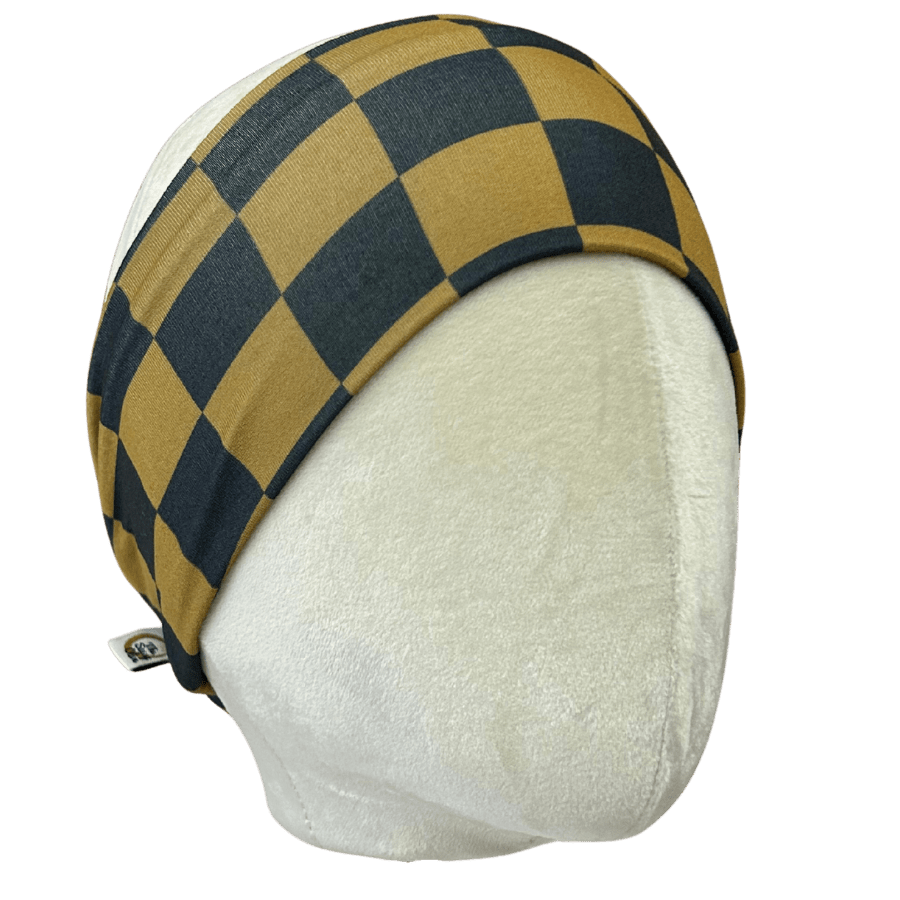 Olive Checker Stretch Headband - The Sassy Olive