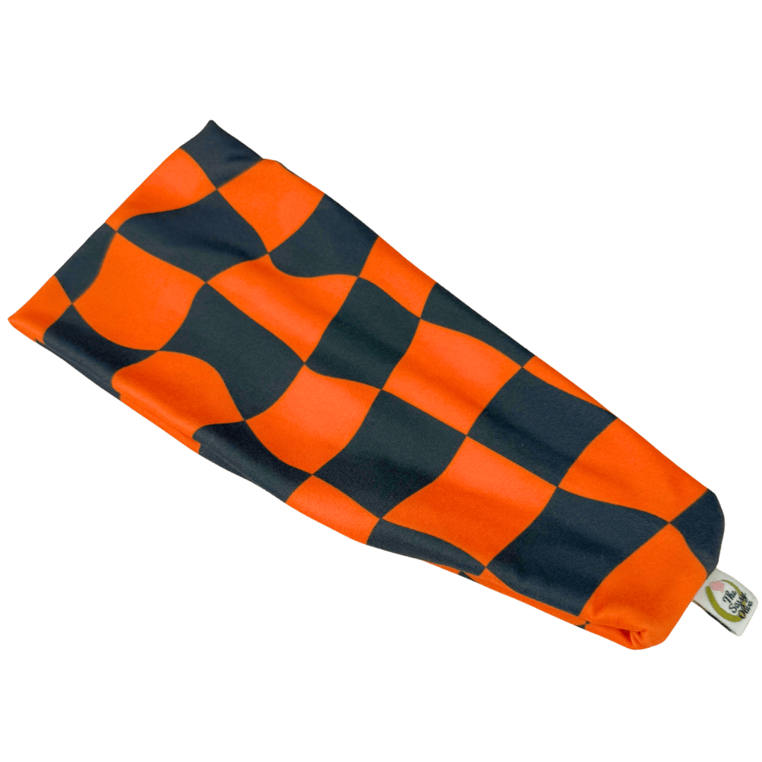 Orange and Black Check Stretch Headband - The Sassy Olive