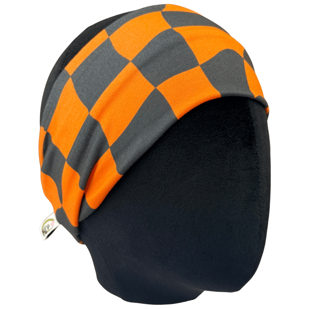 Orange and Black Check Stretch Headband - The Sassy Olive