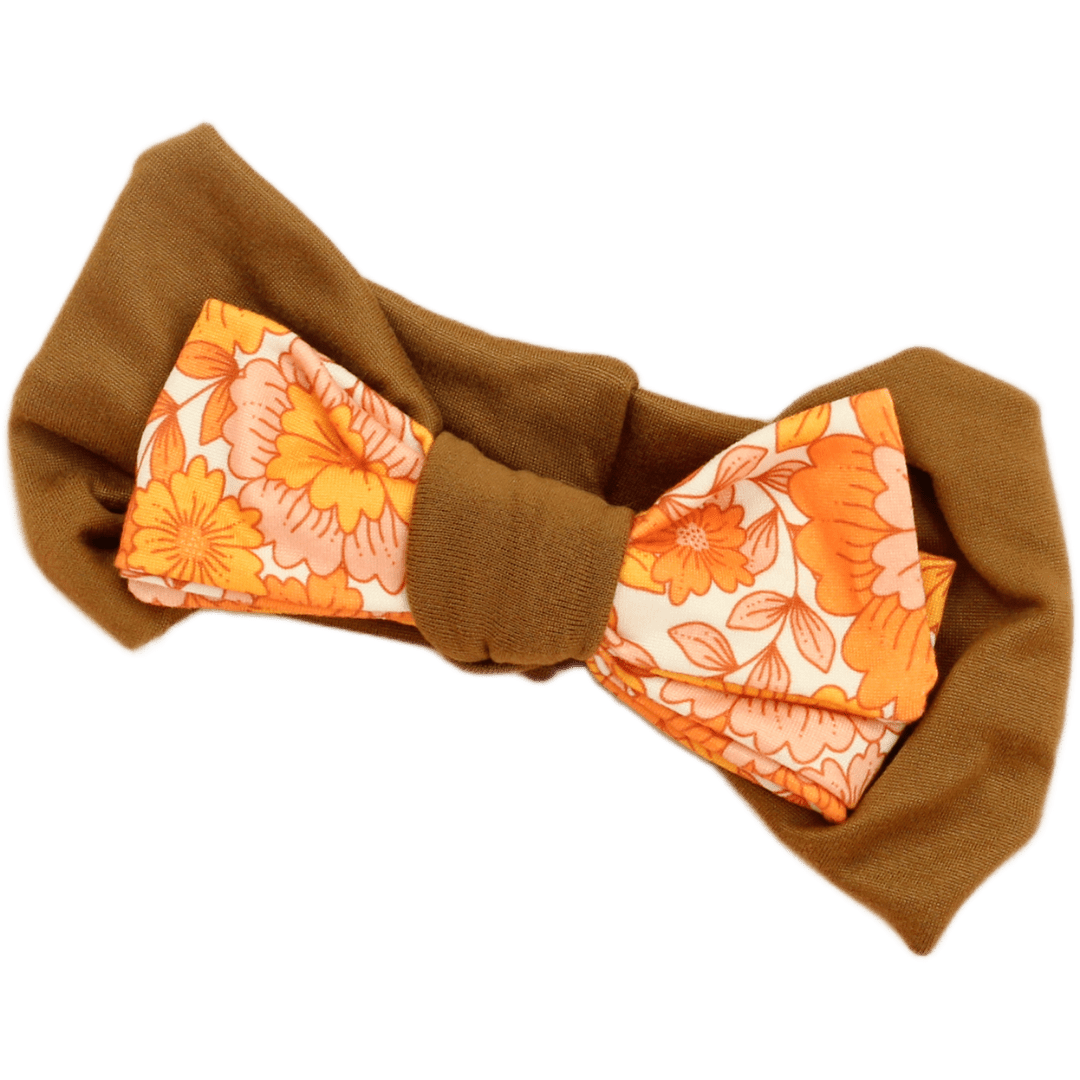 Orange Floral Baby Headband - The Sassy Olive