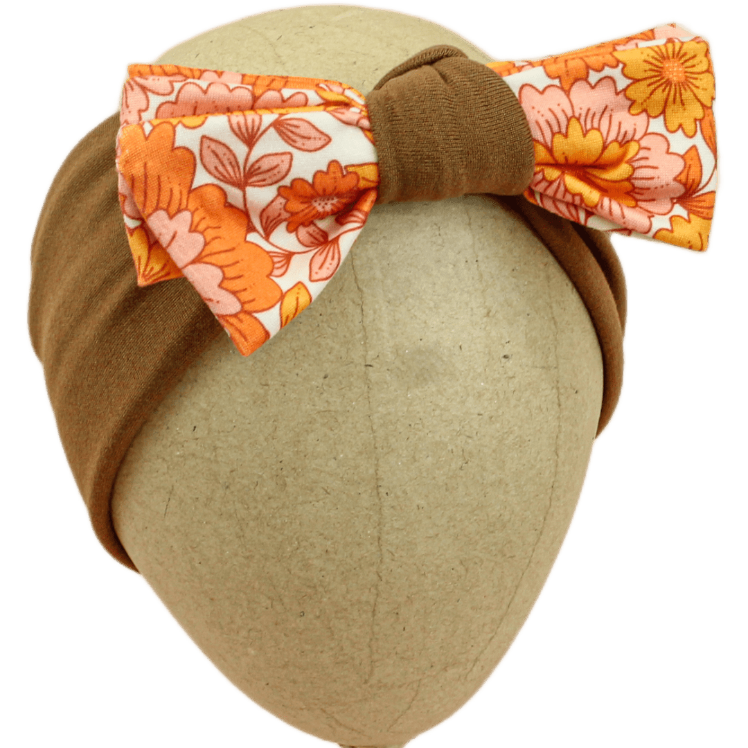 Orange Floral Baby Headband - The Sassy Olive