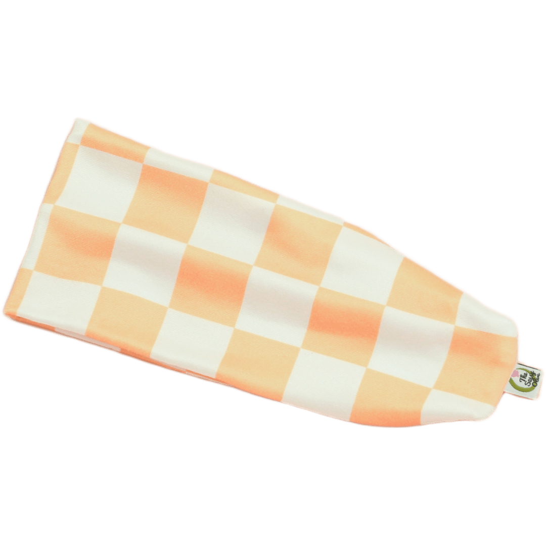 Peach Fuzz Checker Stretch Headband - The Sassy Olive