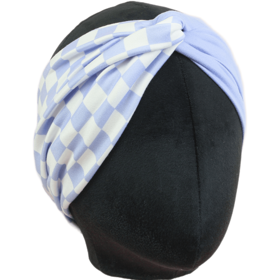 Periwinkle Checkered Twist Headband - The Sassy Olive