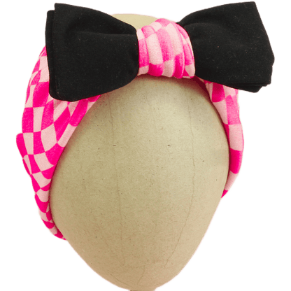 Pink Checkered Baby Headband - The Sassy Olive
