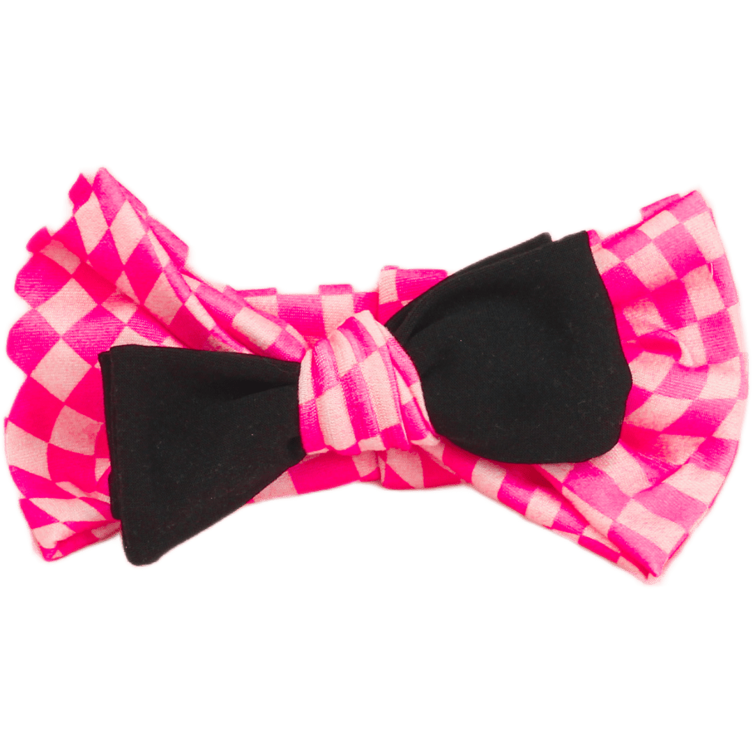 Pink Checkered Baby Headband - The Sassy Olive