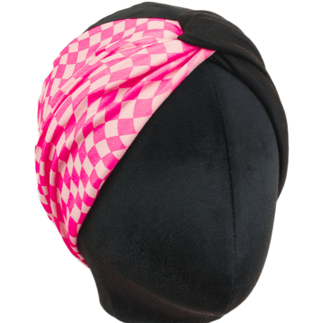 Pink Checkered Twist Headband - The Sassy Olive