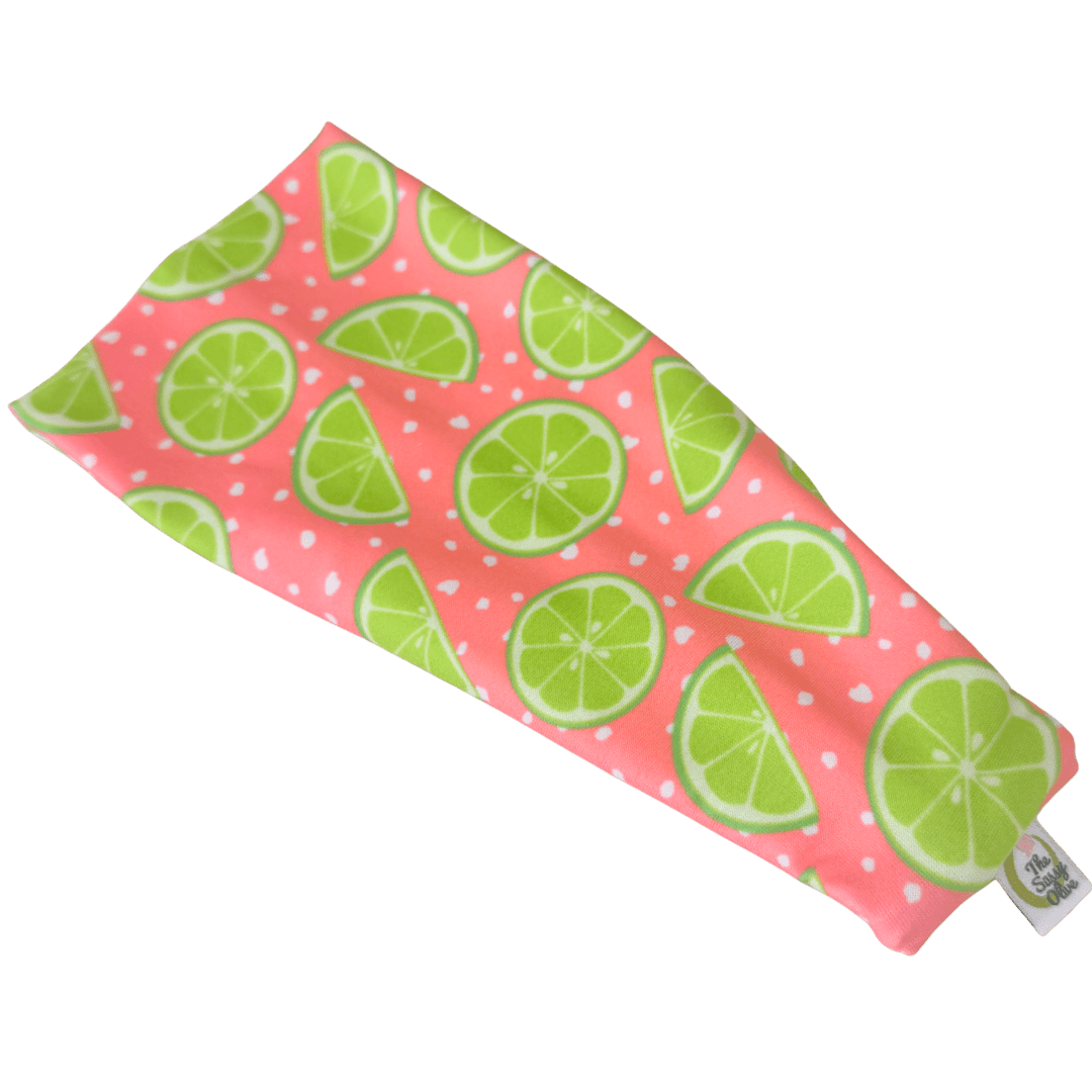 Pink Polka Dot Limes Stretch Headband - The Sassy Olive