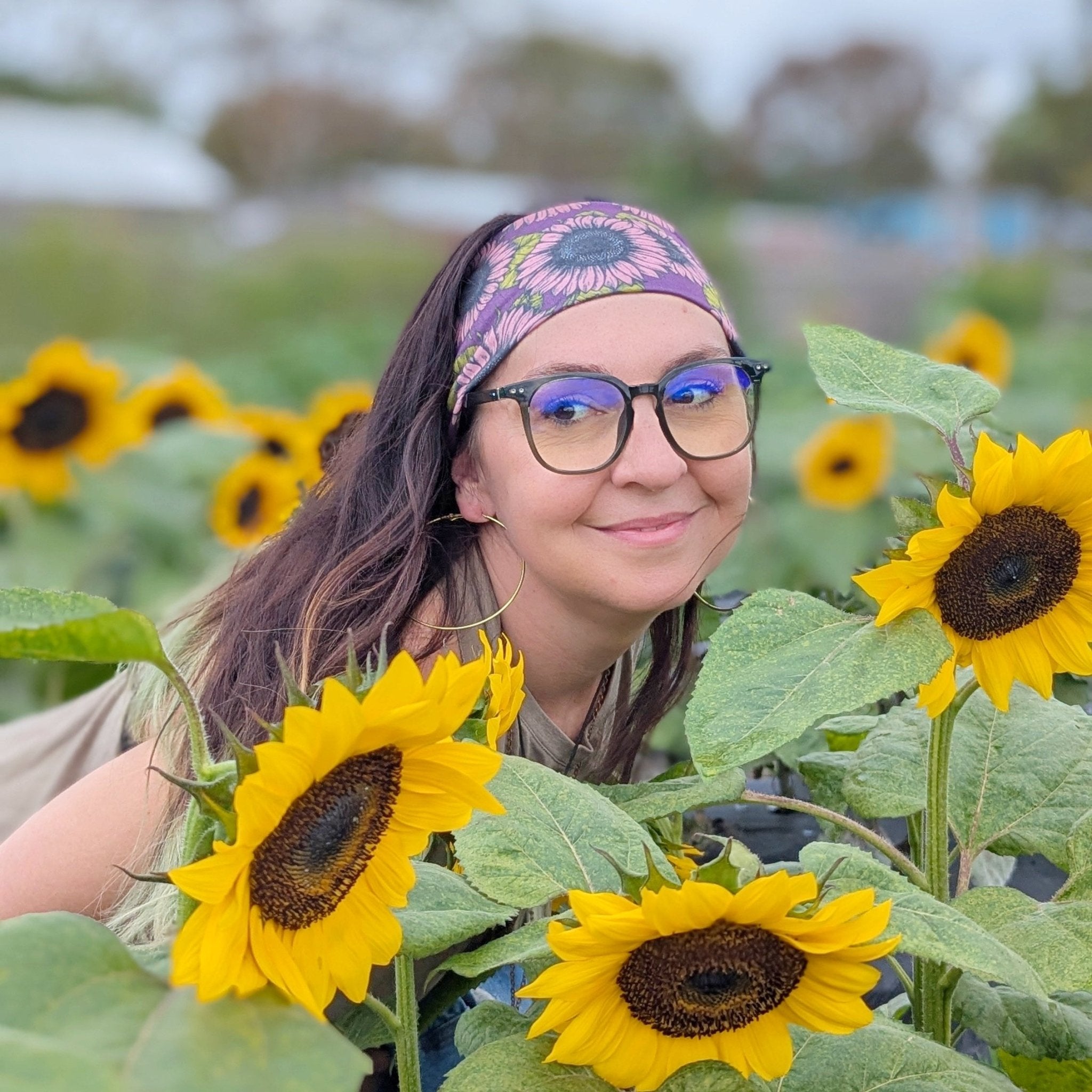 Pink Sunflower Stretch Headband - The Sassy Olive