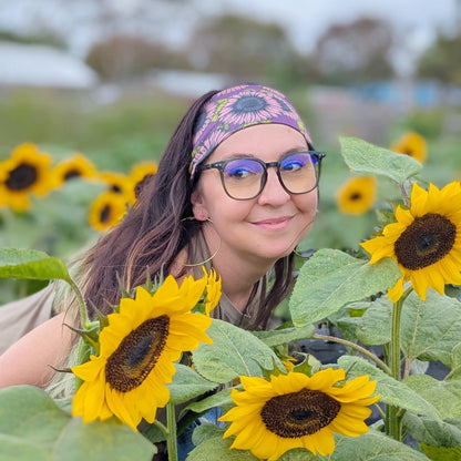 Pink Sunflower Stretch Headband - The Sassy Olive