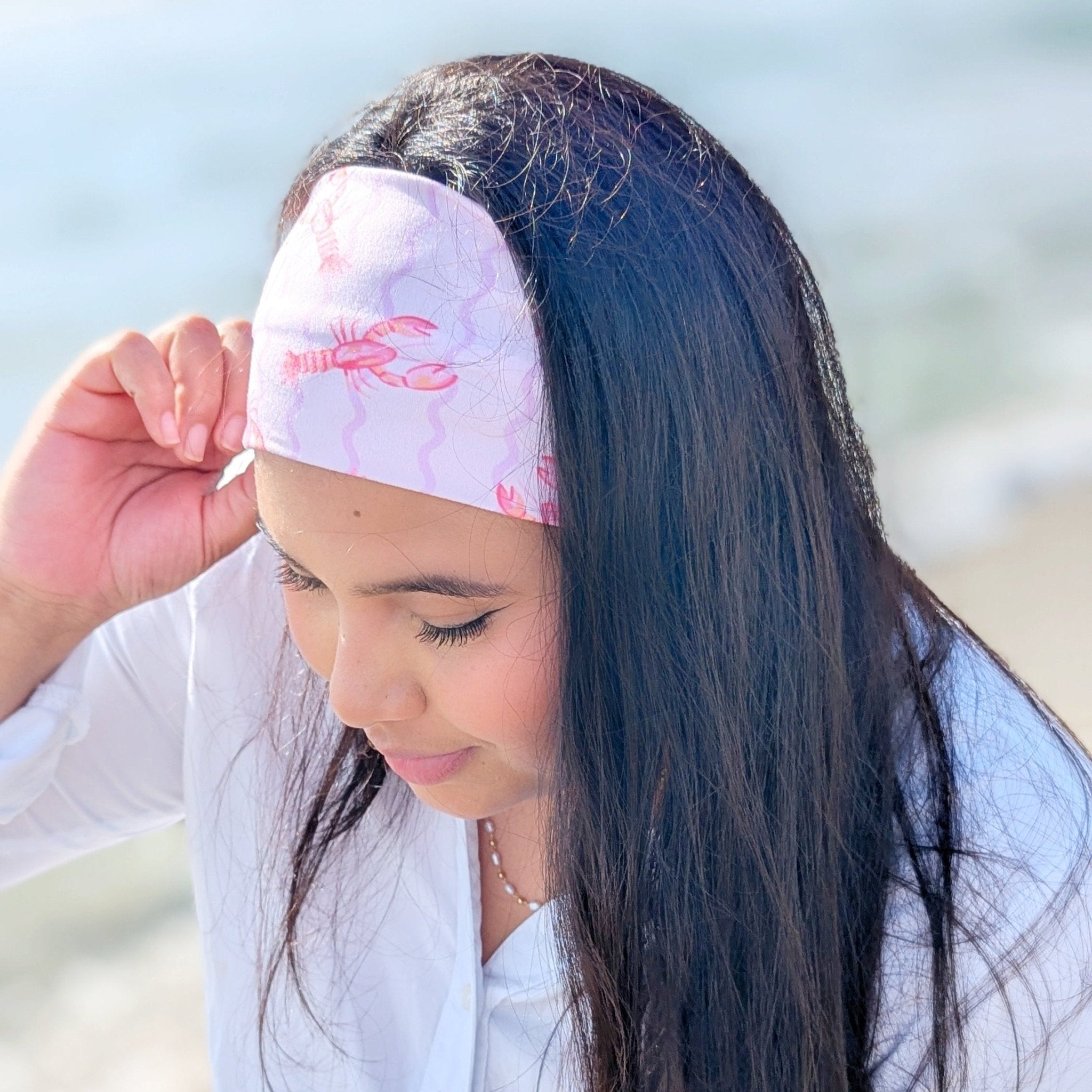 Pink Tide Lobster Stretch Headband - The Sassy Olive